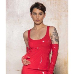 Top vinyle Rouge - Praline